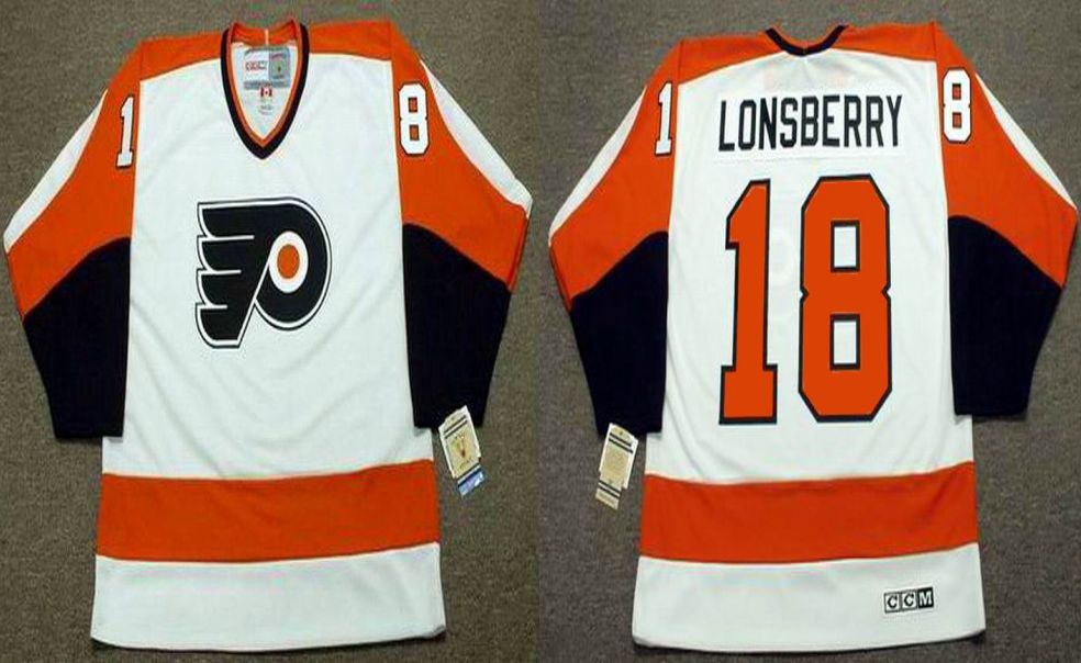 2019 Men Philadelphia Flyers #18 Lonsberry White CCM NHL jerseys->philadelphia flyers->NHL Jersey